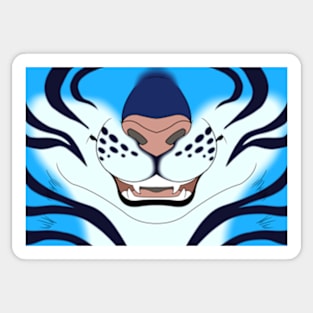 Blue Tiger Face Sticker